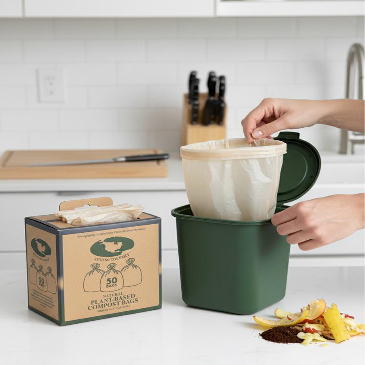 Harold Import HIC Natural Plant-Based Compost Bags 50 count