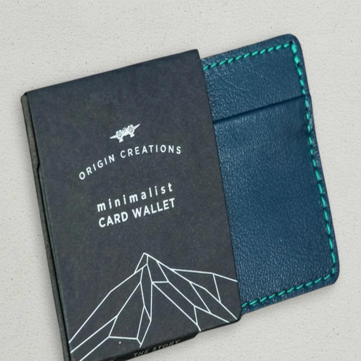 Origin Creations Artisan Leather Card Wallet Deep Water Navy